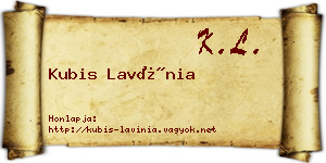 Kubis Lavínia névjegykártya