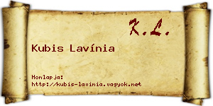 Kubis Lavínia névjegykártya